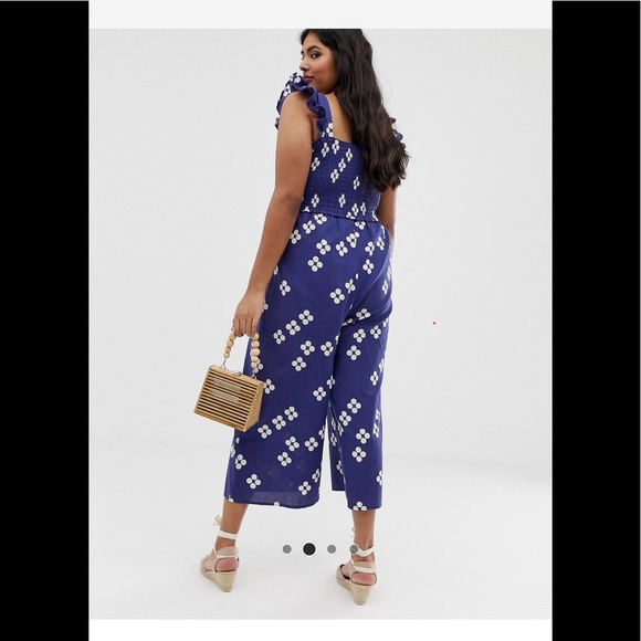 ASOS Curve shirred frill jumpsuit - NWT - Size 20 - Picture 2 of 4